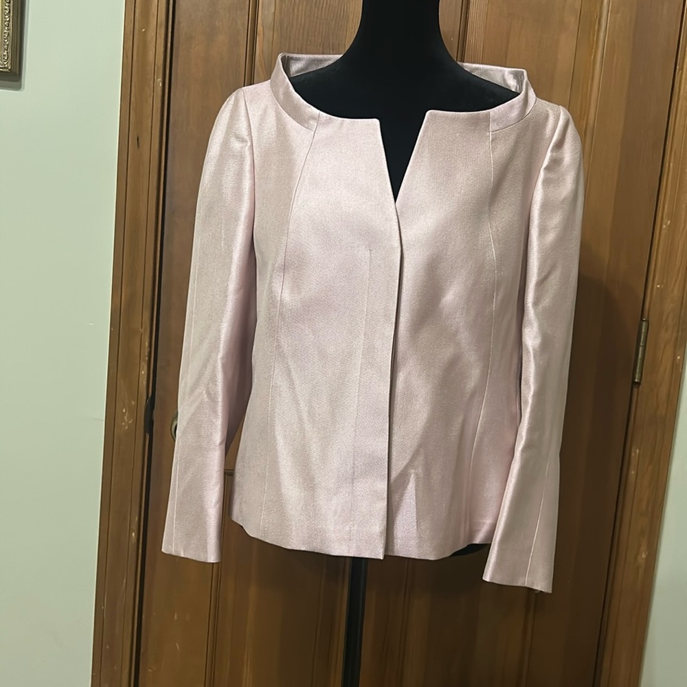 Akris Soft Blush Open Front Blazer